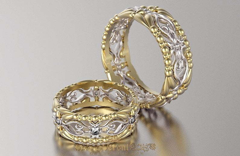 Обручальные кольца VGOK0176 из Комбинированные от Ювелирный Дом Версаль 1