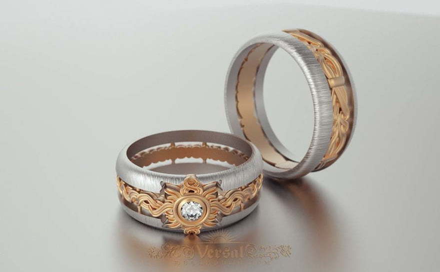 Обручальные кольца VGOK0085 из Комбинированные от Ювелирный Дом Версаль 3