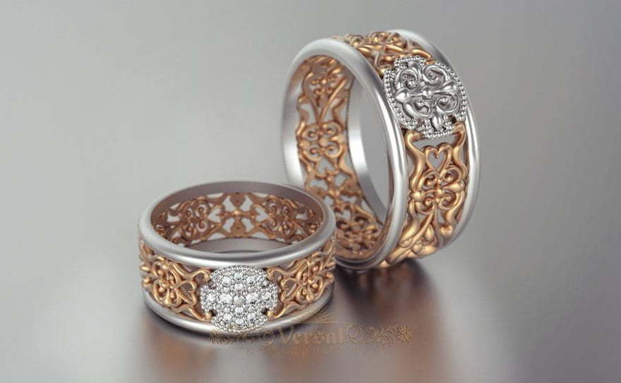 Обручальные кольца VGOK0120 из Комбинированные от Ювелирный Дом Версаль 2