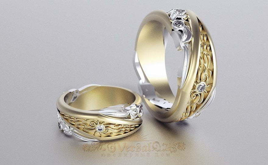 Обручальные кольца VGOK0102 из Желтое золото, Комбинированные от Ювелирный Дом Версаль 2