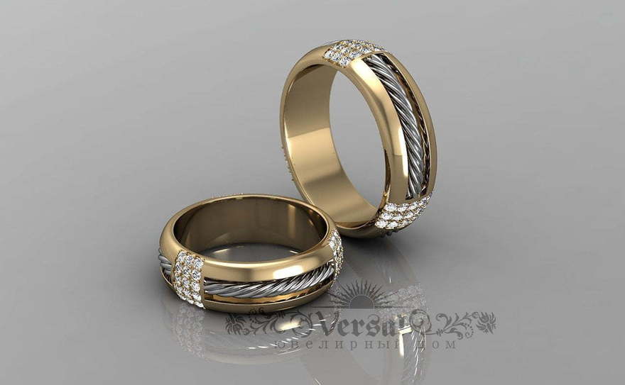 Обручальные кольца VGOK0071 из Желтое золото, Комбинированные от Ювелирный Дом Версаль 2