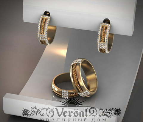 Обручальные кольца VGOK0071 из Желтое золото, Комбинированные от Ювелирный Дом Версаль 3