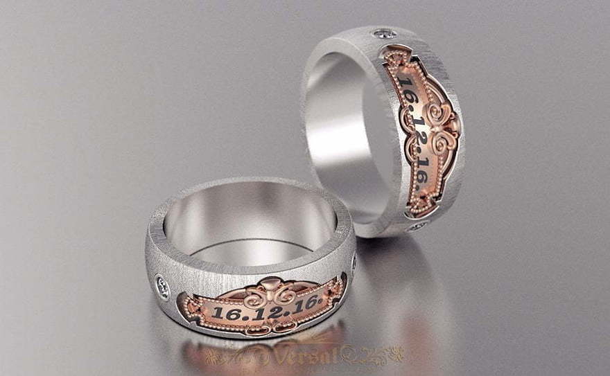 Обручальные кольца VGOK0089 из Комбинированные, Белое золото, Платина от Ювелирный Дом Версаль 2