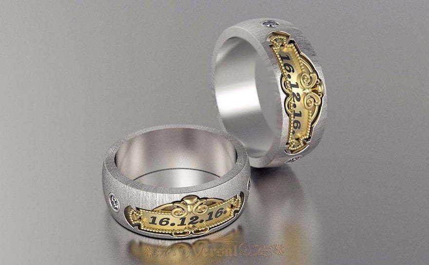 Обручальные кольца VGOK0089 из Комбинированные, Белое золото, Платина от Ювелирный Дом Версаль 3