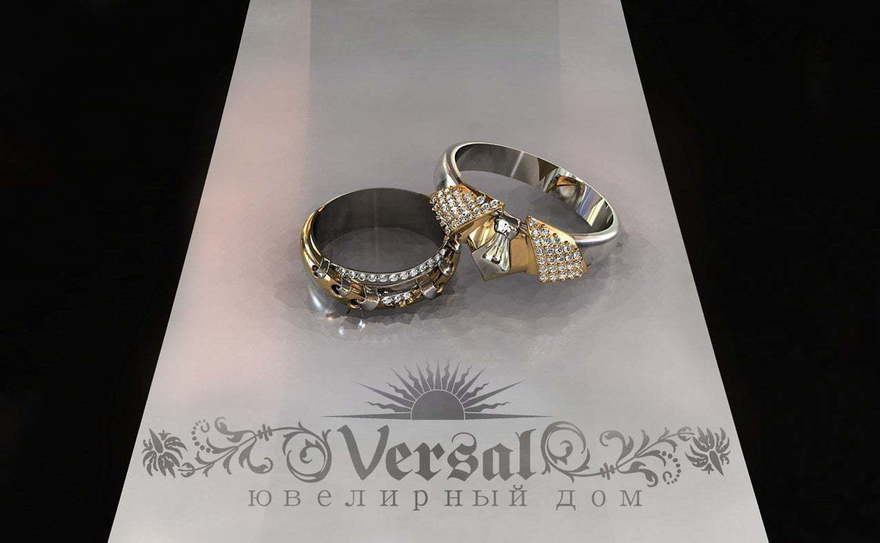 Обручальные кольца VGOK0097 из Комбинированные от Ювелирный Дом Версаль 3
