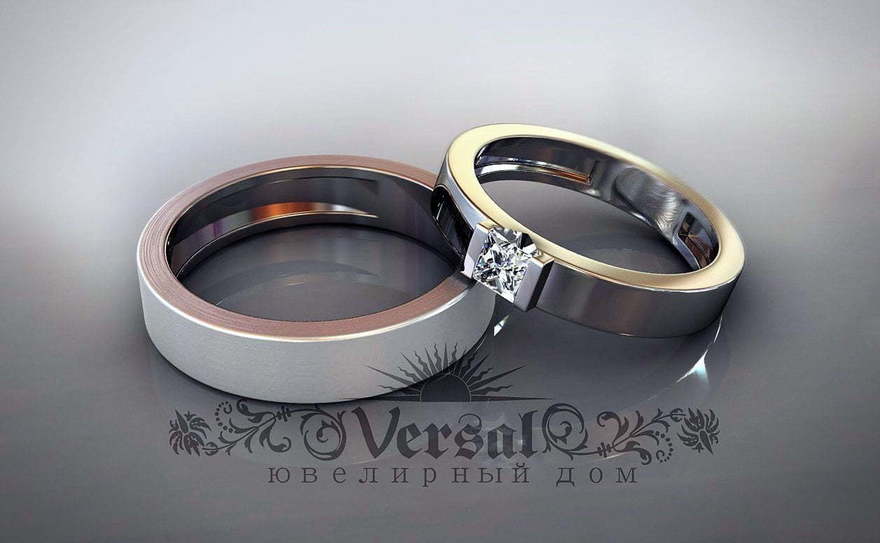 Обручальные кольца VGOK0040 из Комбинированные от Ювелирный Дом Версаль 2