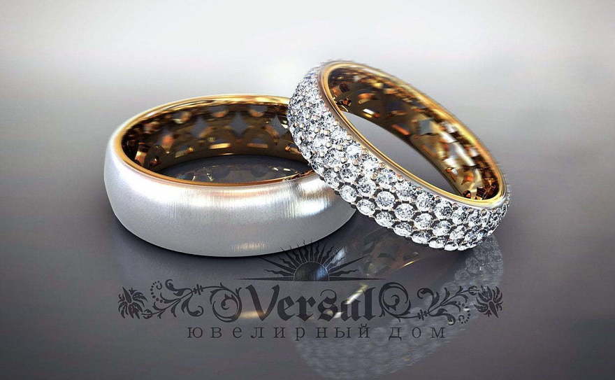 Обручальные кольца VGOK0060 из Комбинированные от Ювелирный Дом Версаль 1