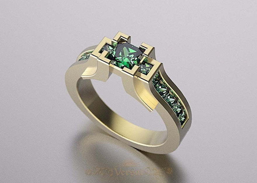 Помолвочное кольцо VGJK0022 из Желтое золото, Белое золото от Ювелирный Дом Версаль 2