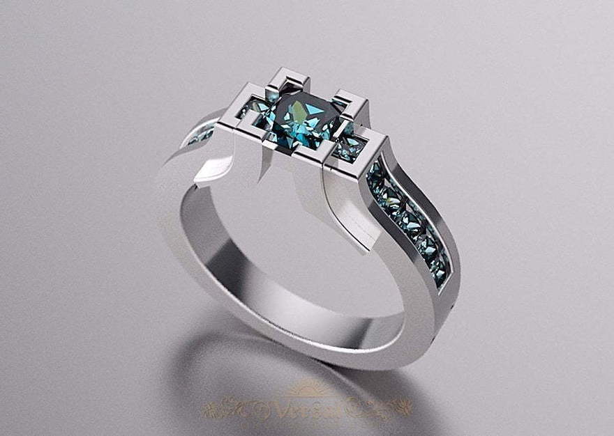 Помолвочное кольцо VGJK0022 из Желтое золото, Белое золото от Ювелирный Дом Версаль 3