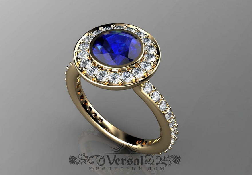 Помолвочное кольцо VGJK0056 из Белое золото, Желтое золото от Ювелирный Дом Версаль 1