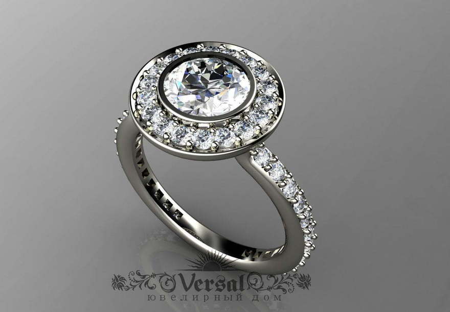 Помолвочное кольцо VGJK0056 из Желтое золото, Белое золото от Ювелирный Дом Версаль 2