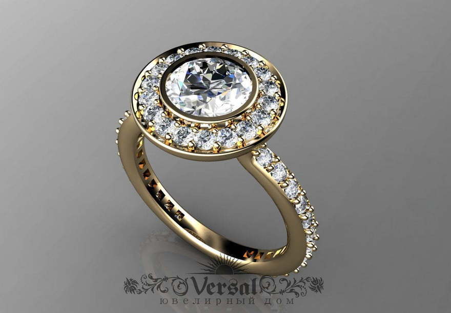 Помолвочное кольцо VGJK0056 из Желтое золото, Белое золото от Ювелирный Дом Версаль 3