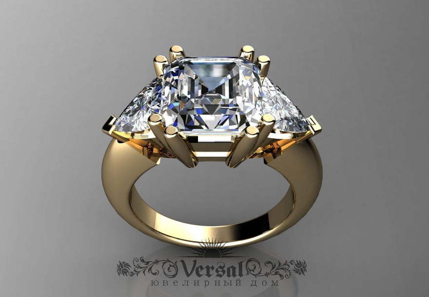Помолвочное кольцо VGJK0035 из Желтое золото, Белое золото от Ювелирный Дом Версаль 3