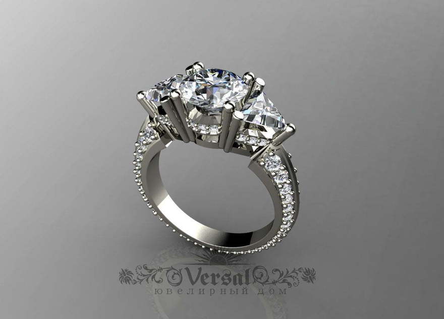 Помолвочное кольцо VGJK0048 из Белое золото, Серебро от Ювелирный Дом Версаль 1