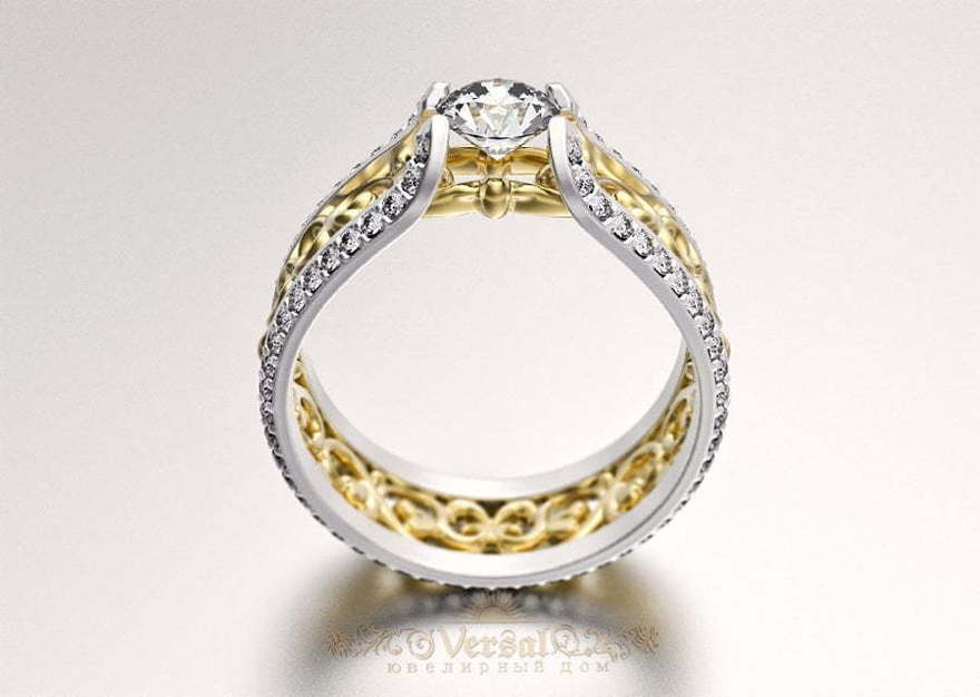 Помолвочное кольцо VGPK0107 из Комбинированные от Ювелирный Дом Версаль 1