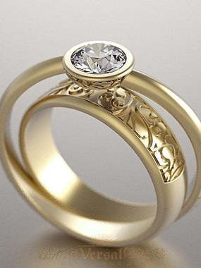 Помолвочные кольца VGPK0094 из Желтое золото от Ювелирный Дом Версаль 1