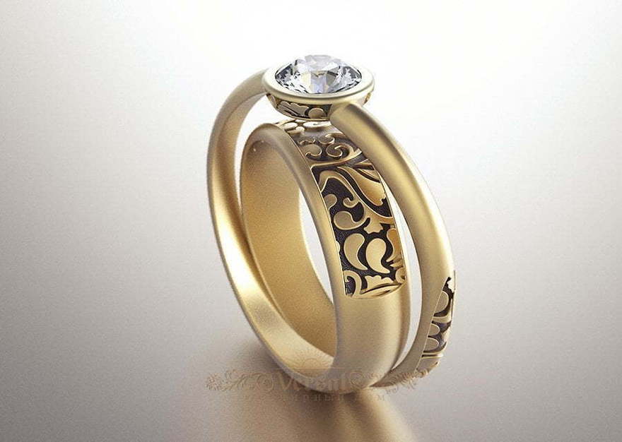 Помолвочные кольца VGPK0094 из Желтое золото от Ювелирный Дом Версаль 2
