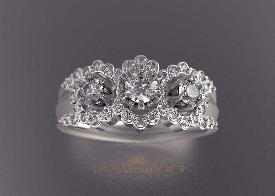 Помолвочное кольцо VGPK0103 из Белое золото от Ювелирный Дом Версаль 2