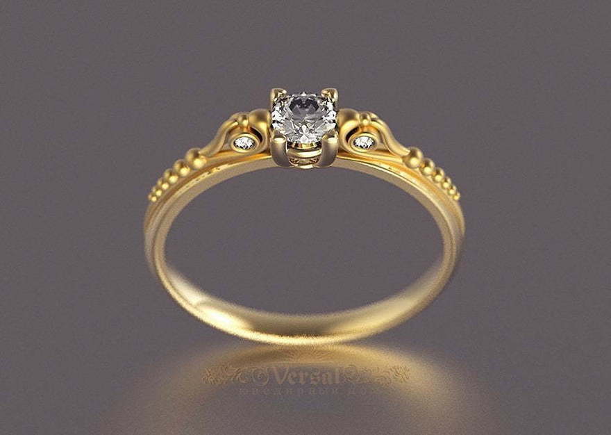 Помолвочное кольцо VGPK0090 из Желтое золото от Ювелирный Дом Версаль 1