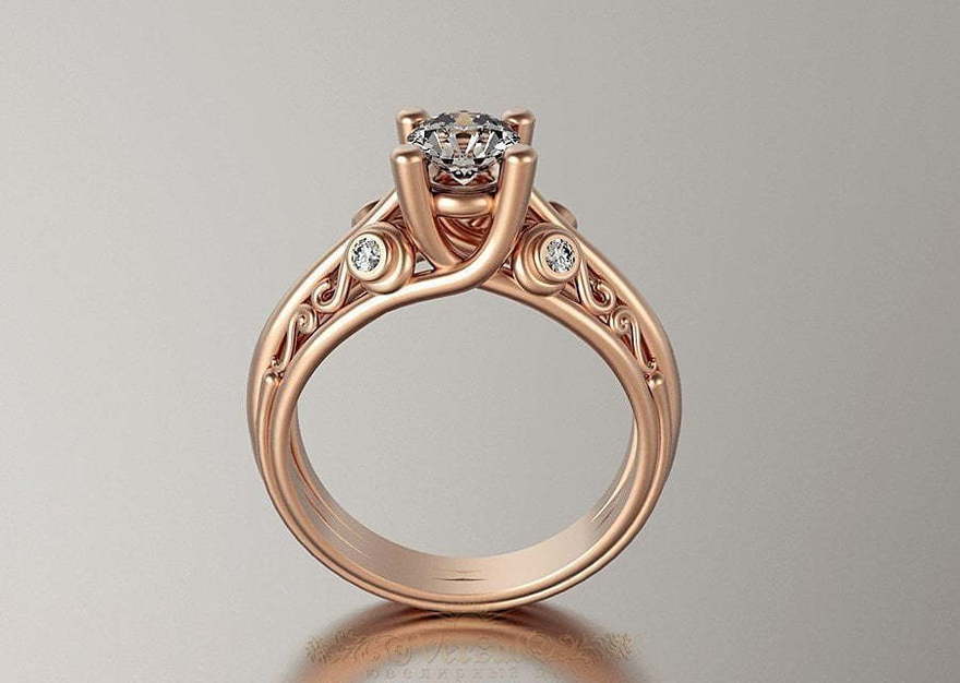 Помолвочные кольца VGPK0009 из Розовое (красное) золото от Ювелирный Дом Версаль 1
